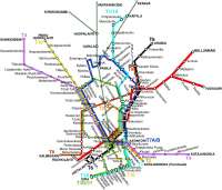 Подробная карта метро г. Хельсинки